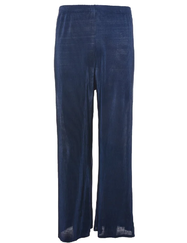 Navy Trousers - W26 L26 Trousers practical easy-care