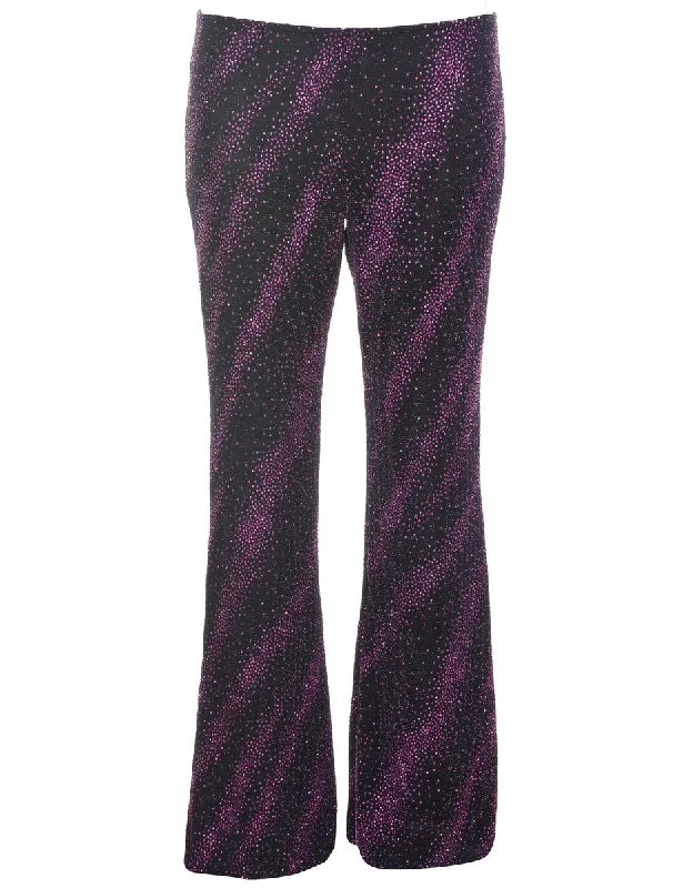 Metallic Pattern Trousers - W20 L30 Trousers Vintage Classic