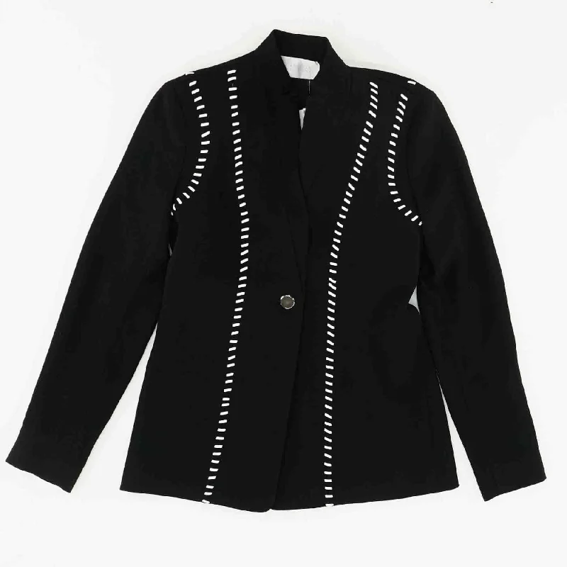 Black Solid Blazer Cotton Blend Blazer