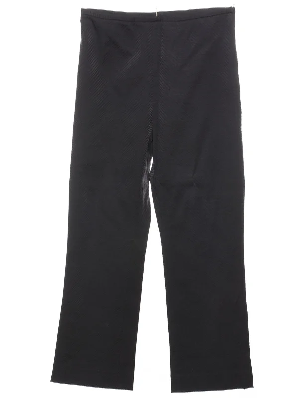 Black Trousers - W30 L28 Trousers Striped Patterned