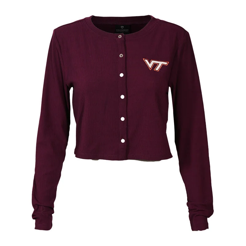 Virginia Tech Women's Sorority Row Sweater Cardigan Layered Multi-layer Single Layer