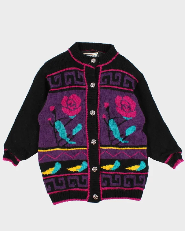 Vintage 80's Knit Cardigan - L Oversized Loose Flowy