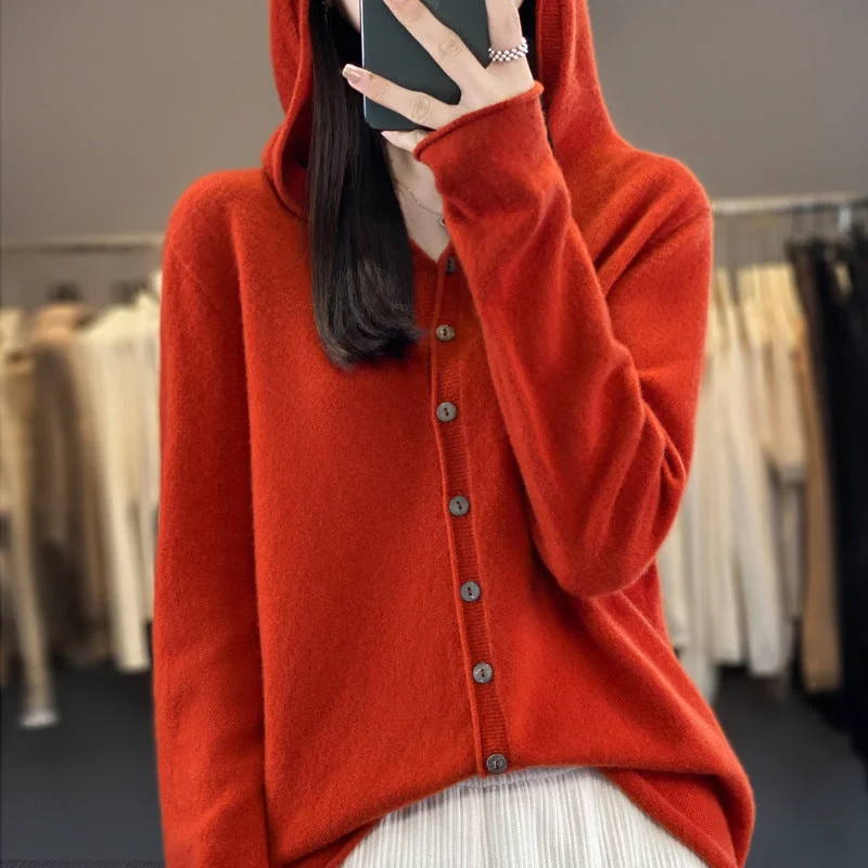 Pure Wool Sweater Women Cardigan Autumn And Winter Sweater Velvet Chenille Corduroy