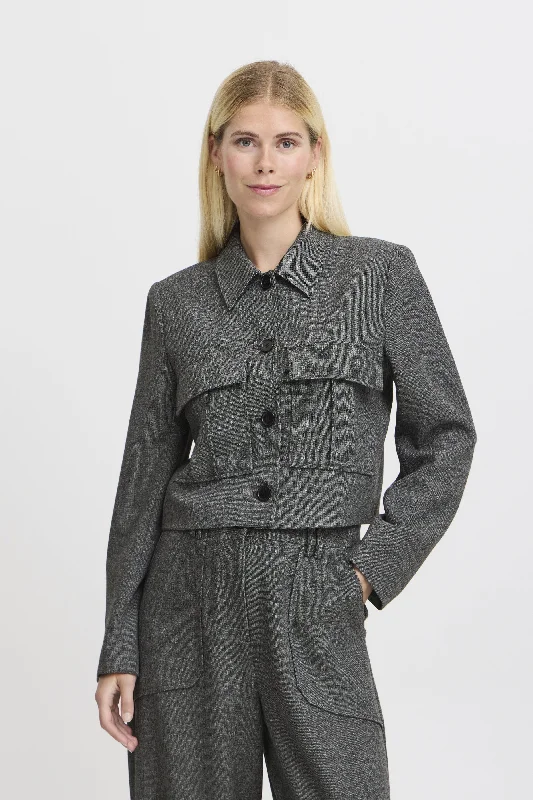 GREY CROP BLAZER Women's Custom Suit