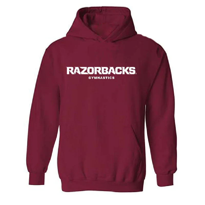 Arkansas - NCAA Women's Gymnastics : Julianna Weeks - Classic Shersey Hooded Sweatshirt Hoodie with Mock Neck Collared Structured