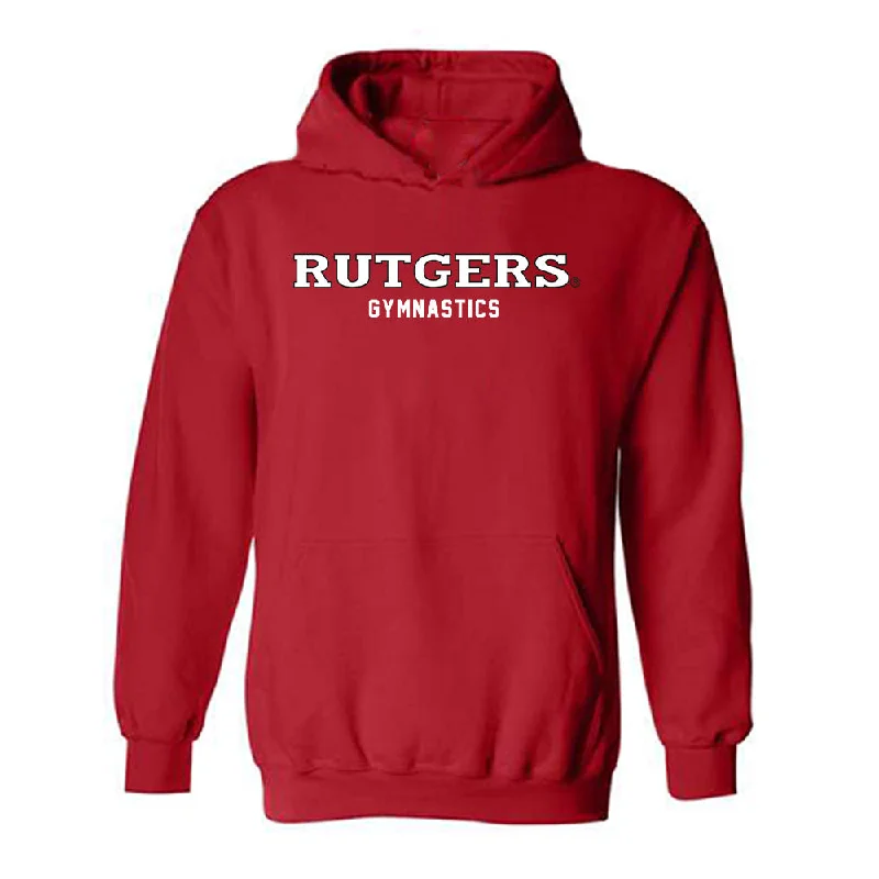 Rutgers - NCAA Women's Gymnastics : Donna Uhlenberg - Classic Shersey Hooded Sweatshirt Hoodie with Cuffed Sleeves Snug Secure