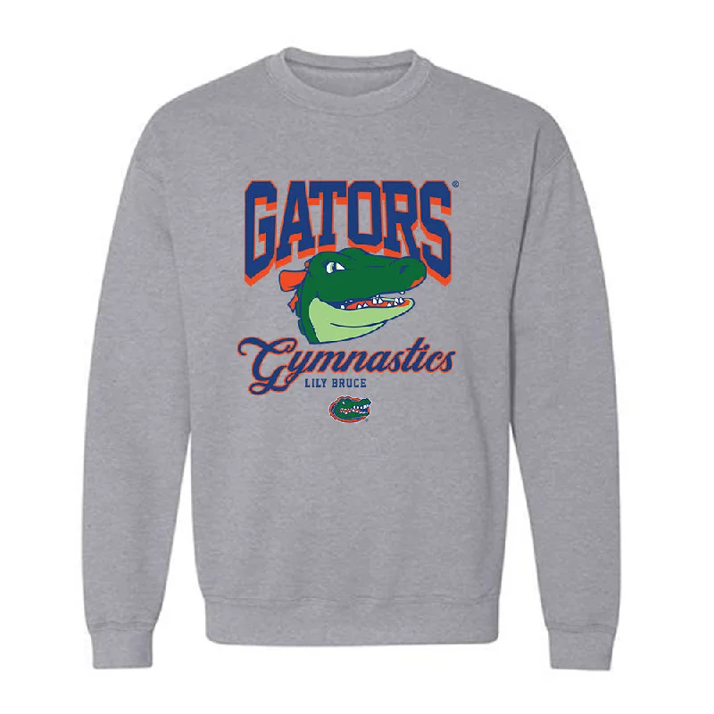 Florida - NCAA Women's Gymnastics : Lily Bruce - Fashion Shersey Crewneck Sweatshirt Hoodie with Contrast Stitching Detailed Premium