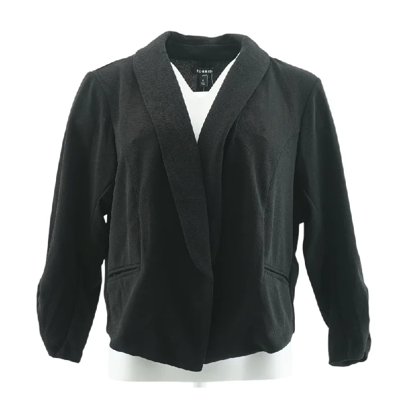 Black Solid Blazer Women's Boutique Suit