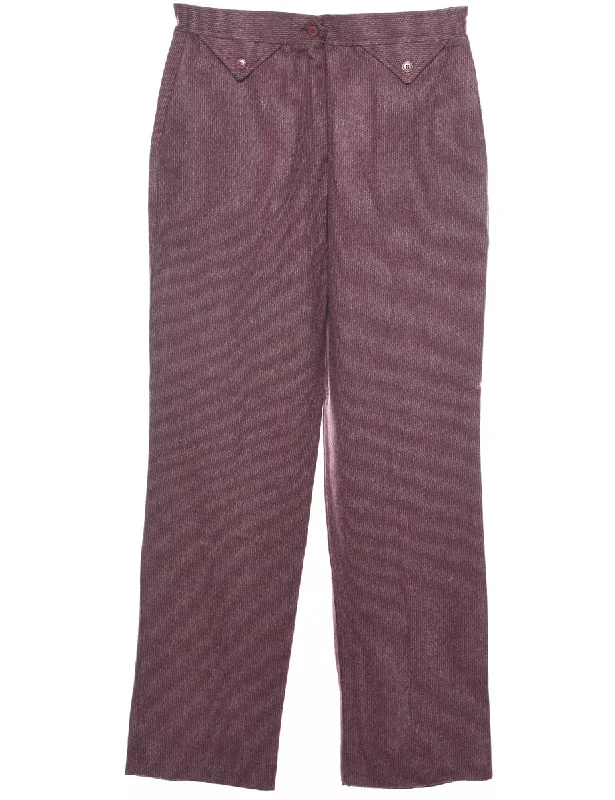 Tapered Plum Casual Trousers  - W30 L31 Trousers trendy modern