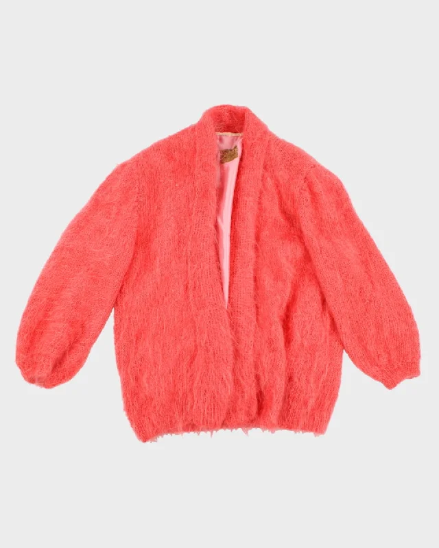 Vintage Mohair Blend Cardigan - L Iron Safe Non-Iron Wrinkle Free