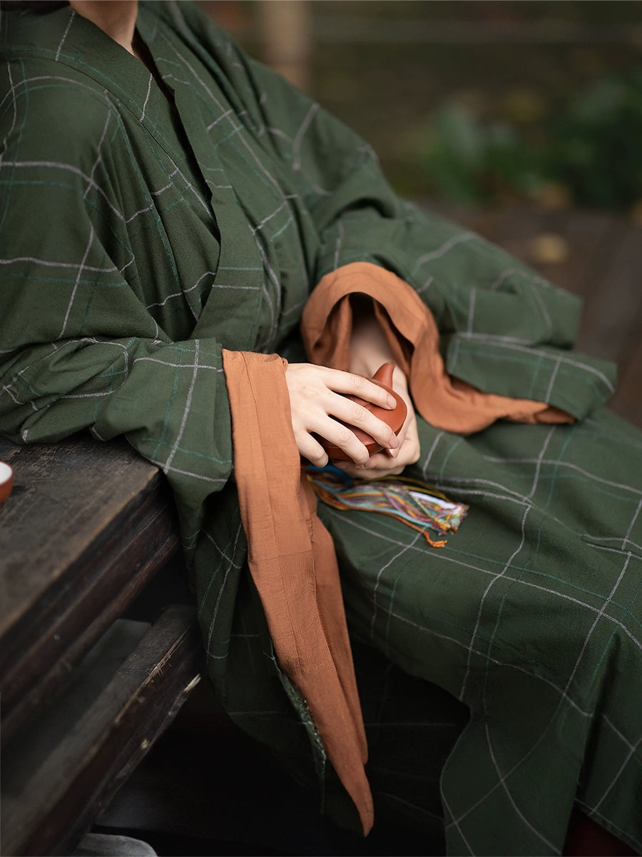 Lin Ting 林听 Southern Song Dynasty Daily Commoner's Unisex Changshan & Trousers Set Trousers chic fashionable