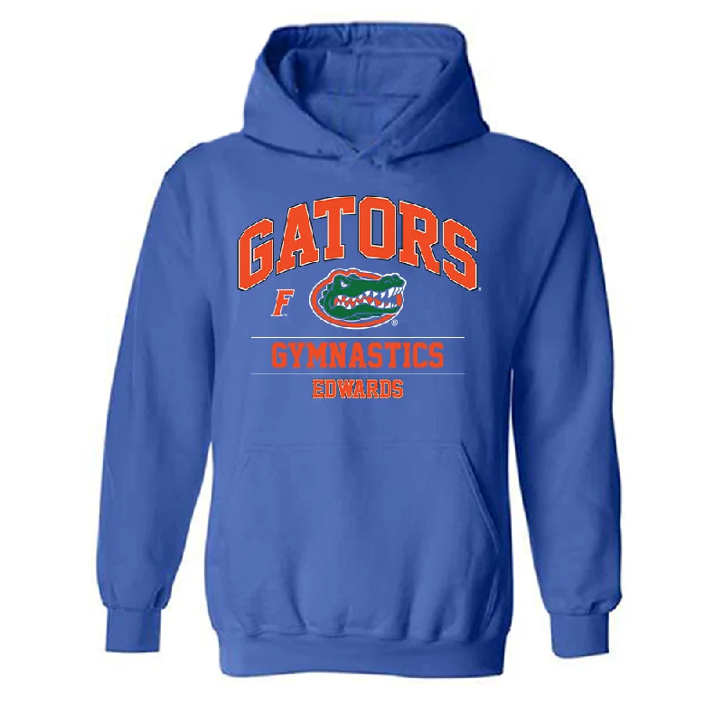 Florida - NCAA Women's Gymnastics : Brianna Edwards - Classic Fashion Shersey Hooded Sweatshirt Hoodie with Hem Ribbing Snug Secure