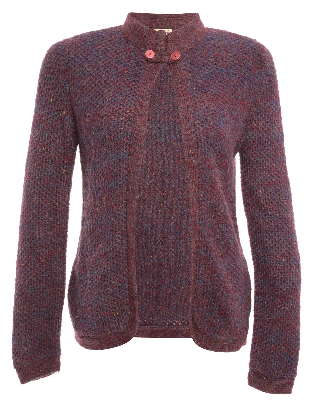 Maroon Cardigan - S Nylon Fabric Polyester Fabric Spandex Fabric