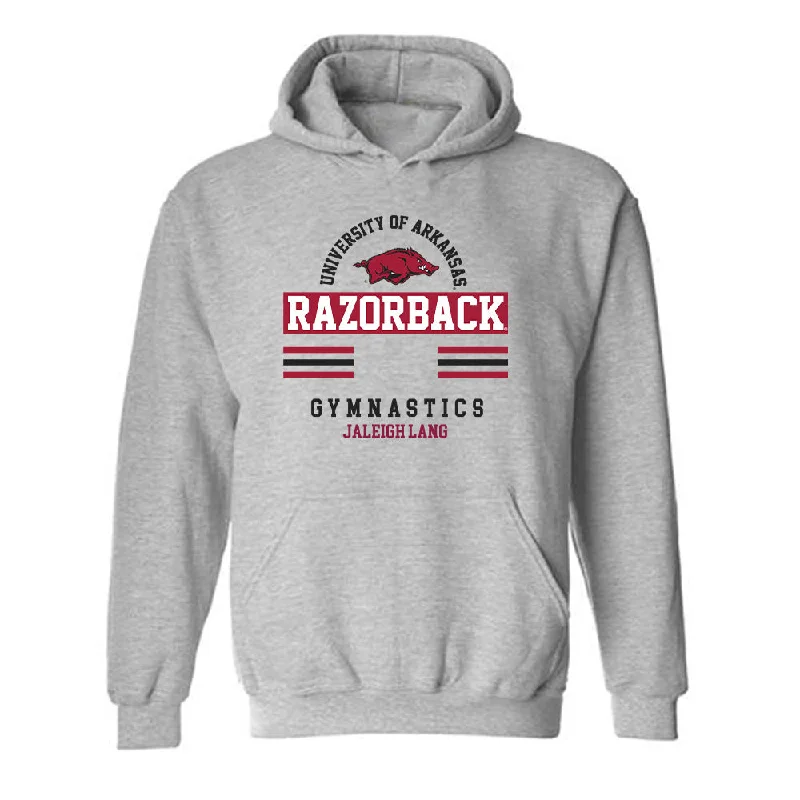 Arkansas - NCAA Women's Gymnastics : Jaleigh Lang - Classic Fashion Shersey Hooded Sweatshirt Hoodie with Embroidery Detailed Premium