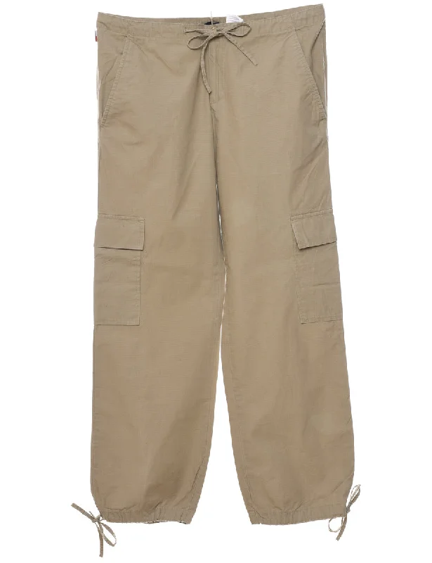 Tommy Hilfiger Beige Y2K Cargo Trousers - W34 L30 Trousers Custom Made