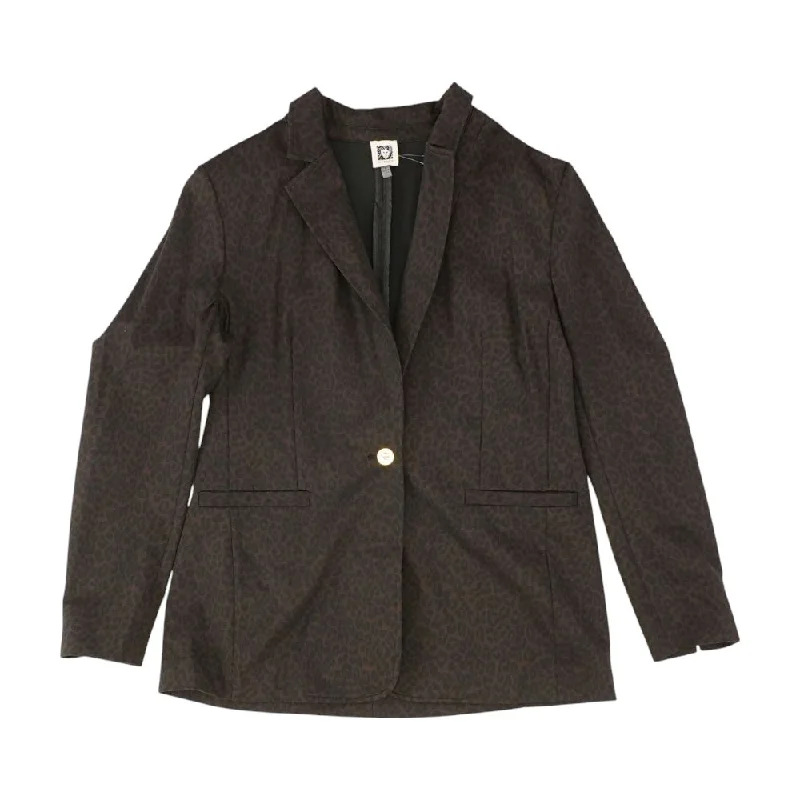 Brown Animal Print Blazer Women's Party Jacket