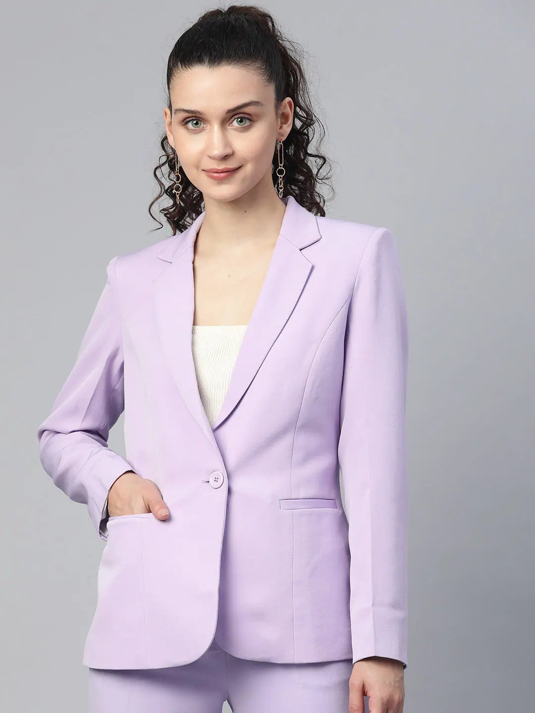 PowerSutra Single Button Light Weight Blazer - Lavender Women's Warm Suit