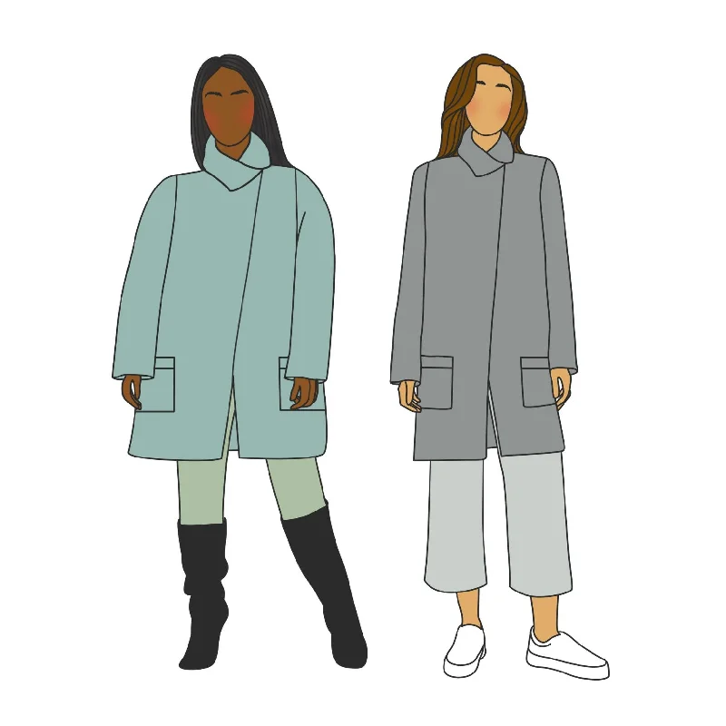 Vienne Coat Sewing Pattern - Size Me Buttoned Toggled Snapped