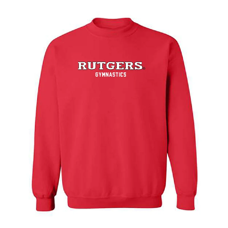 Rutgers - NCAA Women's Gymnastics : Anna Pagliaro - Classic Shersey Crewneck Sweatshirt Hoodie with Hem Applique Textured Unique