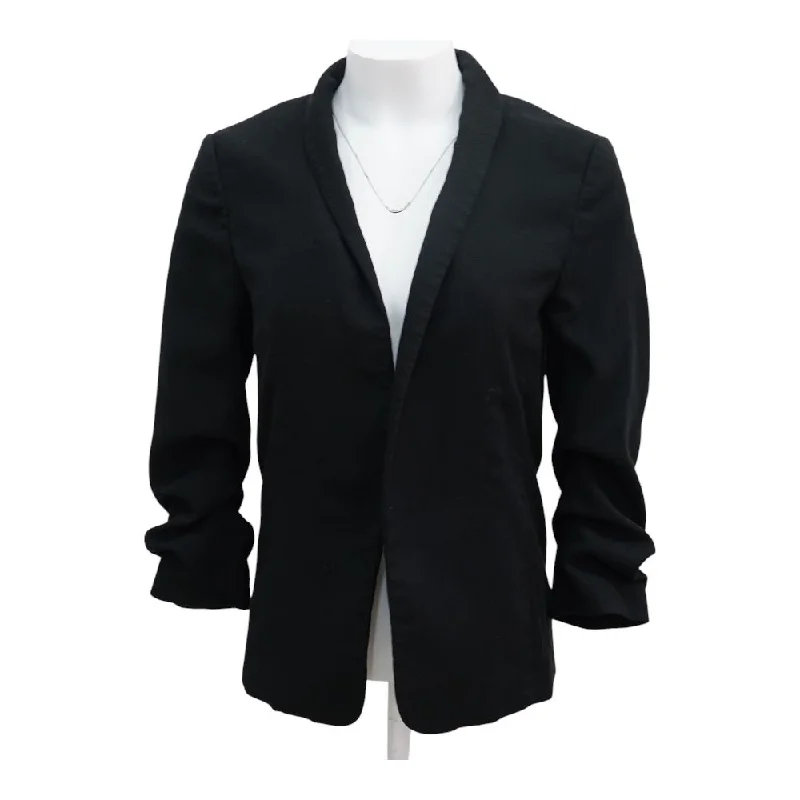 Black Solid Blazer Women's Simple Jacket