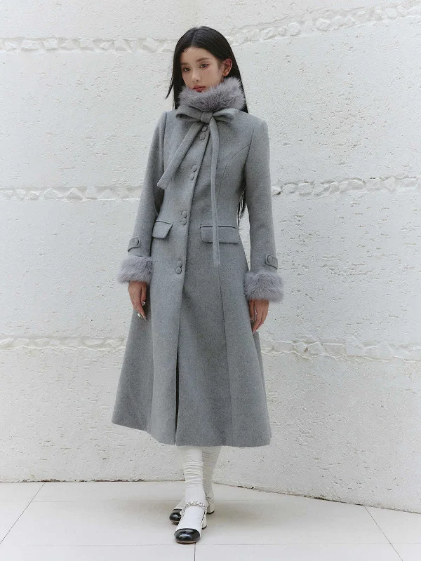 Slim Fit Wool Double-faced Coat FRA0246 Fitted Loose Oversized