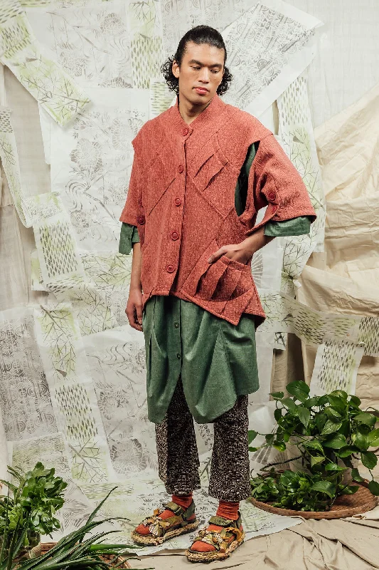 SL24 MATRIA CUTOUT SUMMER COAT - CORAL Trench Raincoat Windbreaker