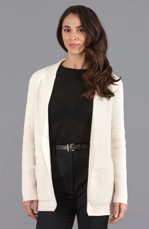 Womens Midweight Cotton Relaxed Fit Knitted Blazer Fashion Women's Blazer
