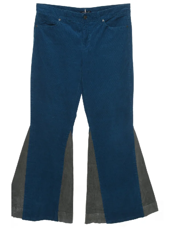 Tommy Hilfiger Flared Corduroy Trousers - W33 L30 Trousers Culottes Wide Leg