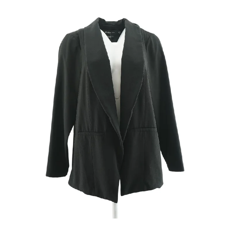 Black Solid Blazer Women's Trendy Jacket