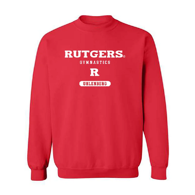 Rutgers - NCAA Women's Gymnastics : Donna Uhlenberg - Classic Shersey Crewneck Sweatshirt Hoodie with Ribbed Neckline Snug Warm