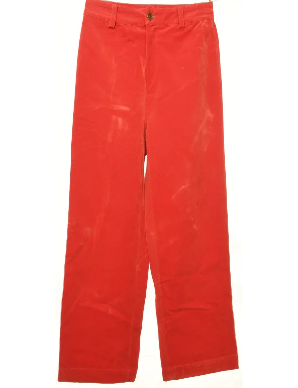 Red Trousers - W26 L28 Trousers Lace Delicate