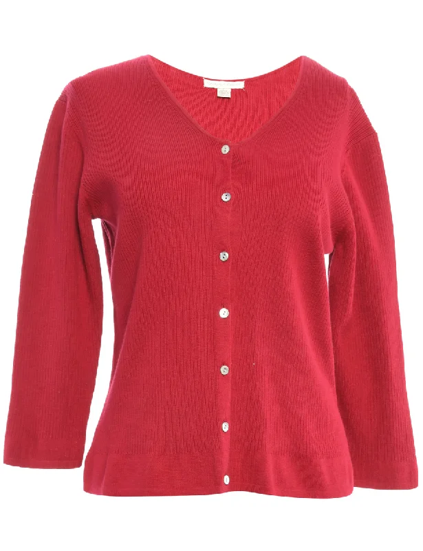 Red Cardigan - L Stylish Fashionable Trendy