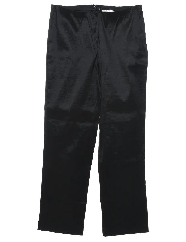 High Waist Black Classic Trousers - W32 L29 Trousers Winter Warm