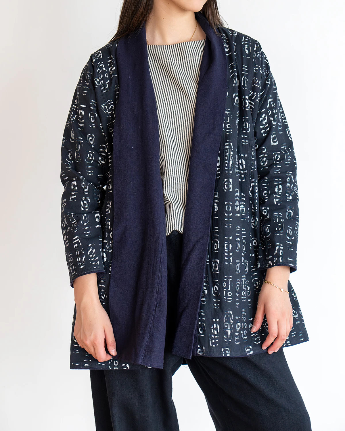 Steppe Coat Reversible Jersey Tulle Batik