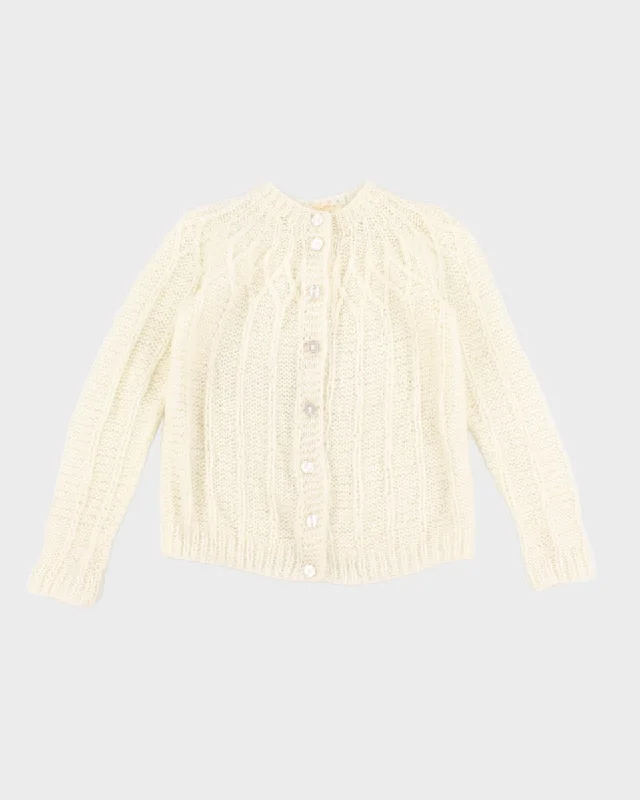 Vintage Sears Darling Knit Cardigan - M Handmade Hand-knitted Hand-woven