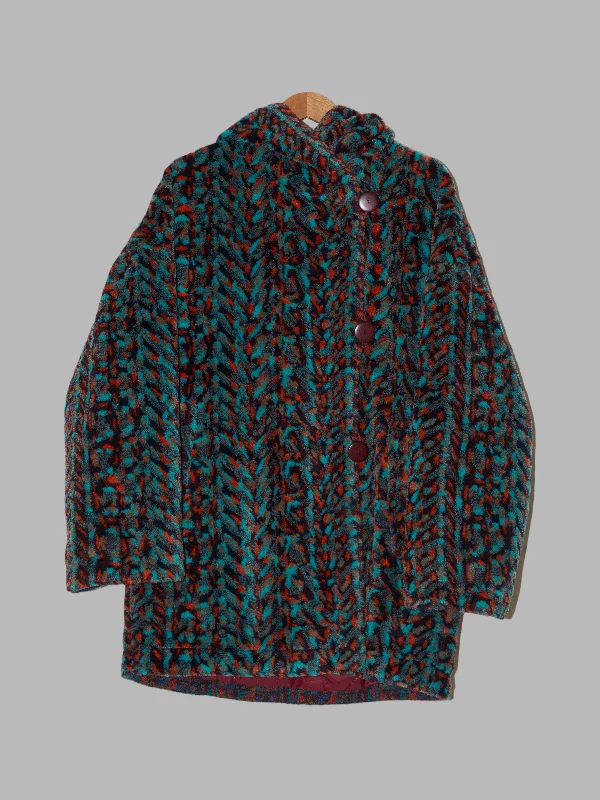 Missoni Sport padded multicolour faux fur reversible hooded coat - sz 42 Appliqued Beaded Sequined
