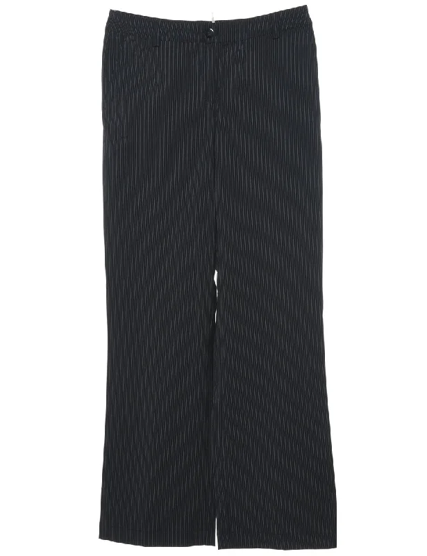 Black Casual Striped Trousers - W30 L31 Trousers cozy soft