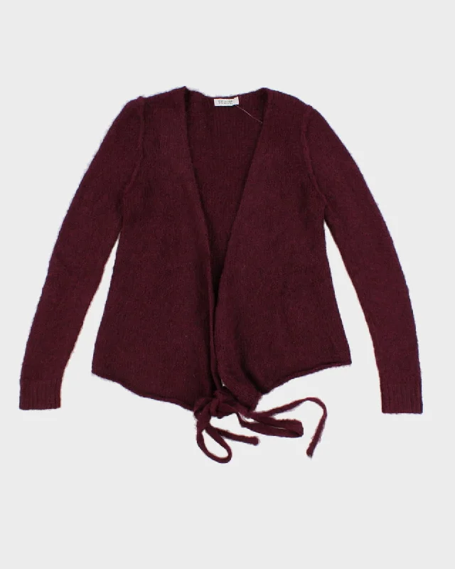 A Detacher Purple Wool Wrap Cardigan - S Lightweight Heavyweight Midweight
