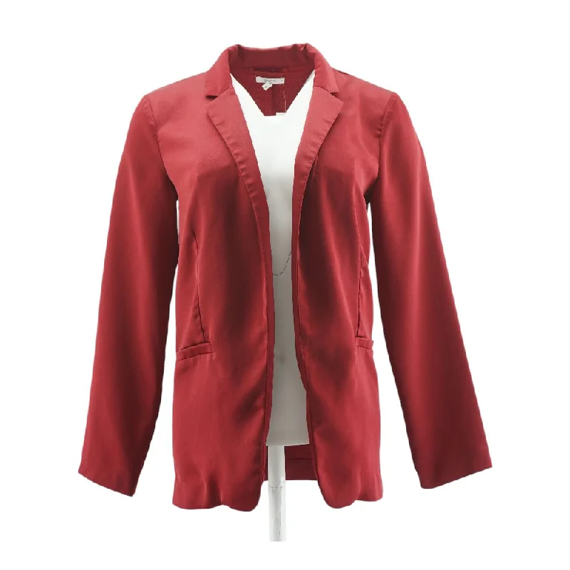 Red Solid Blazer Women's Premium Blazer