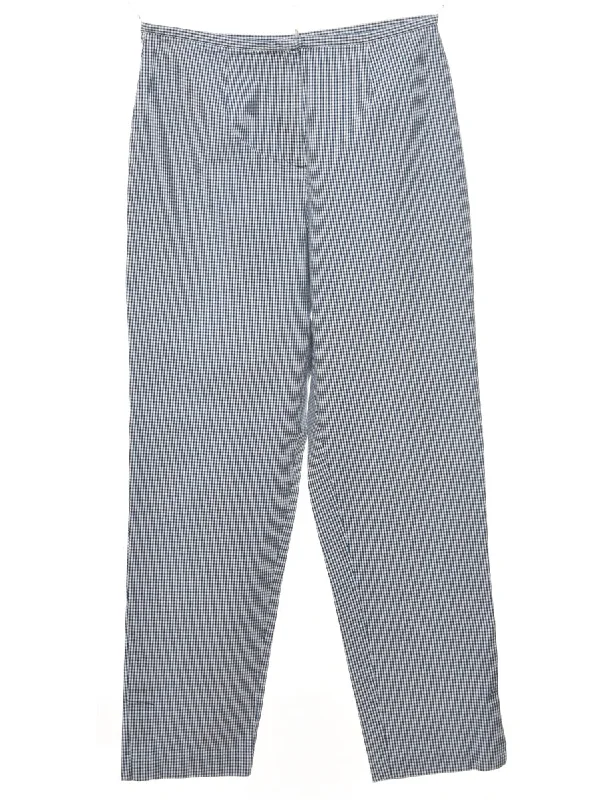 Tapered Checked Trousers - W28 L28 Trousers Satin Smooth