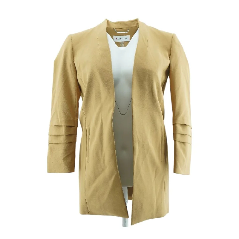 Tan Solid Blazer Women's Elegant Suit