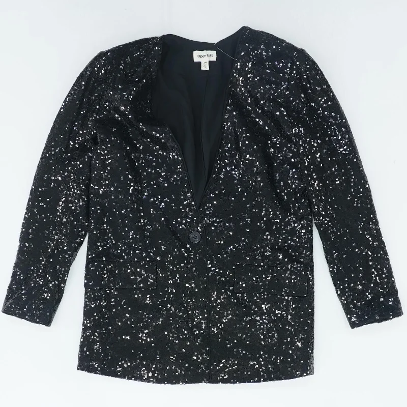 Black Solid Blazer Women's Premium Blazer