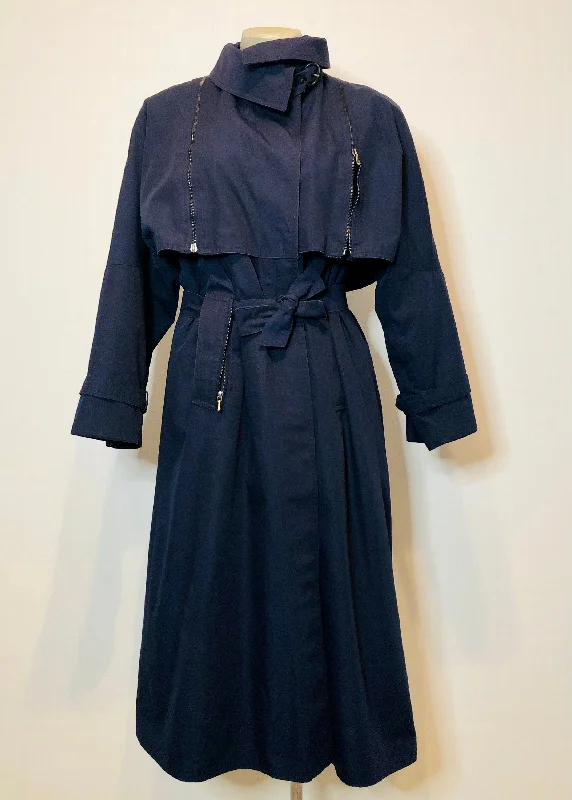 Vintage Navy Blue Classic Trench Coat Vest Waistcoat Gilet