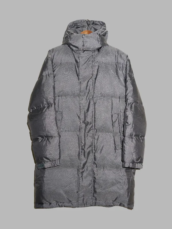 Kenzo Homme 1990s shiny silver hooded down puffer coat - size 3 L Trench Wool Cashmere