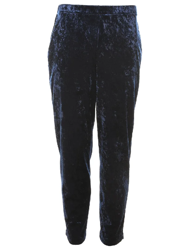 Navy Velvet Trousers - W27 L28 Trousers cozy comfortable