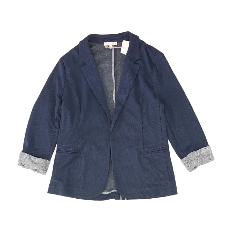 Navy Solid Blazer Women's Daily Blazer