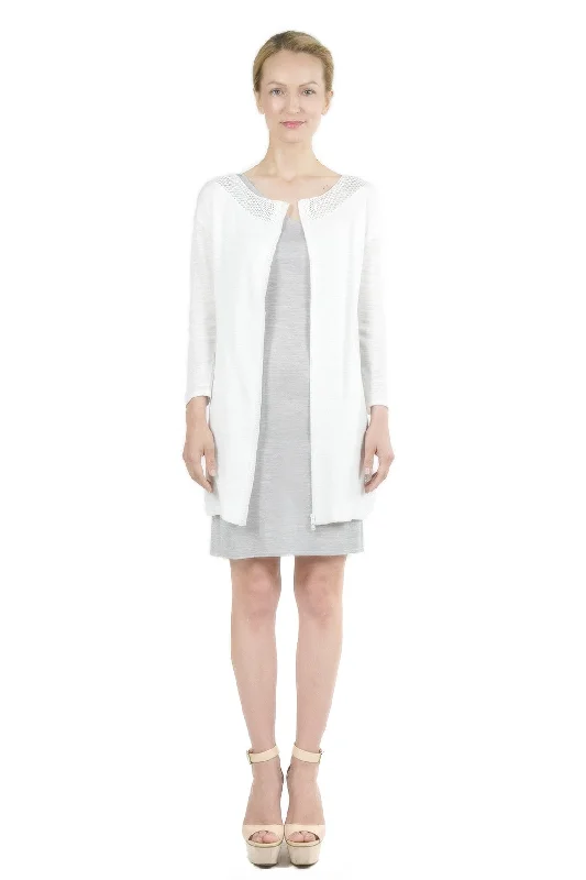 Dorris 3-Way Convertible White Cardigan Dress Plaid Cardigan Polka Dot Checkered