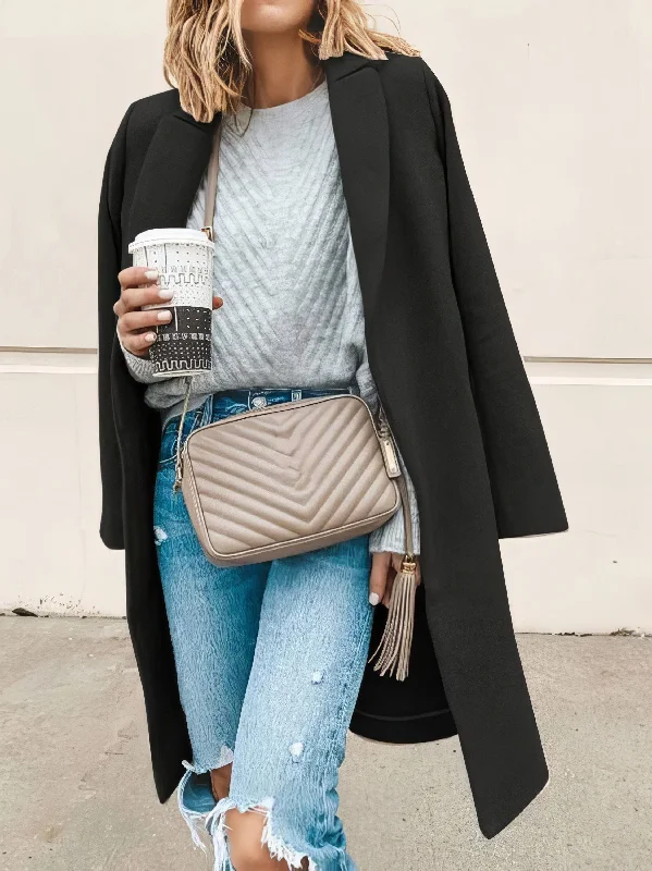 Check Plaid Coat Bomber Denim Leather