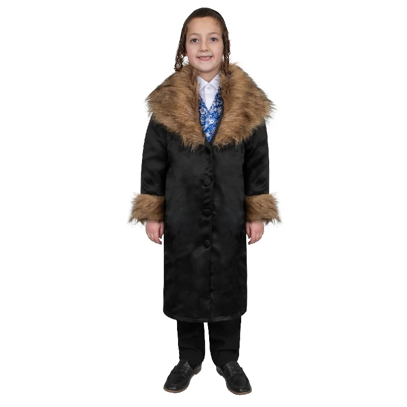 Rabbi Coat With Fur - Kids Nylon Polyester Spandex