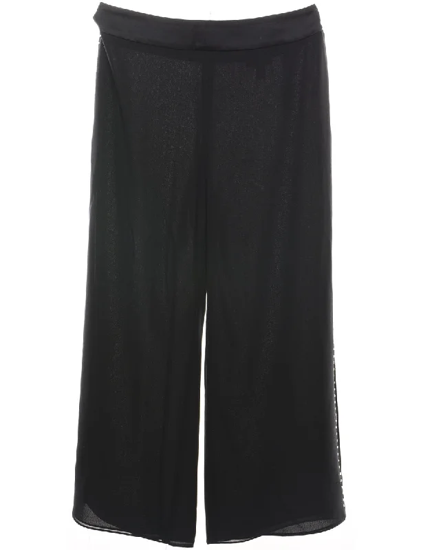 Black Classic Culotte Trousers - W35 L31 Trousers Sale Discount
